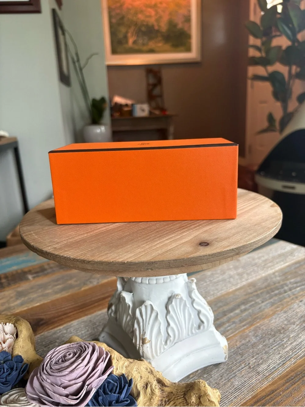 Authentic Hermès Paris Orange Empty Gift Box with Tissue Luxury Packaging